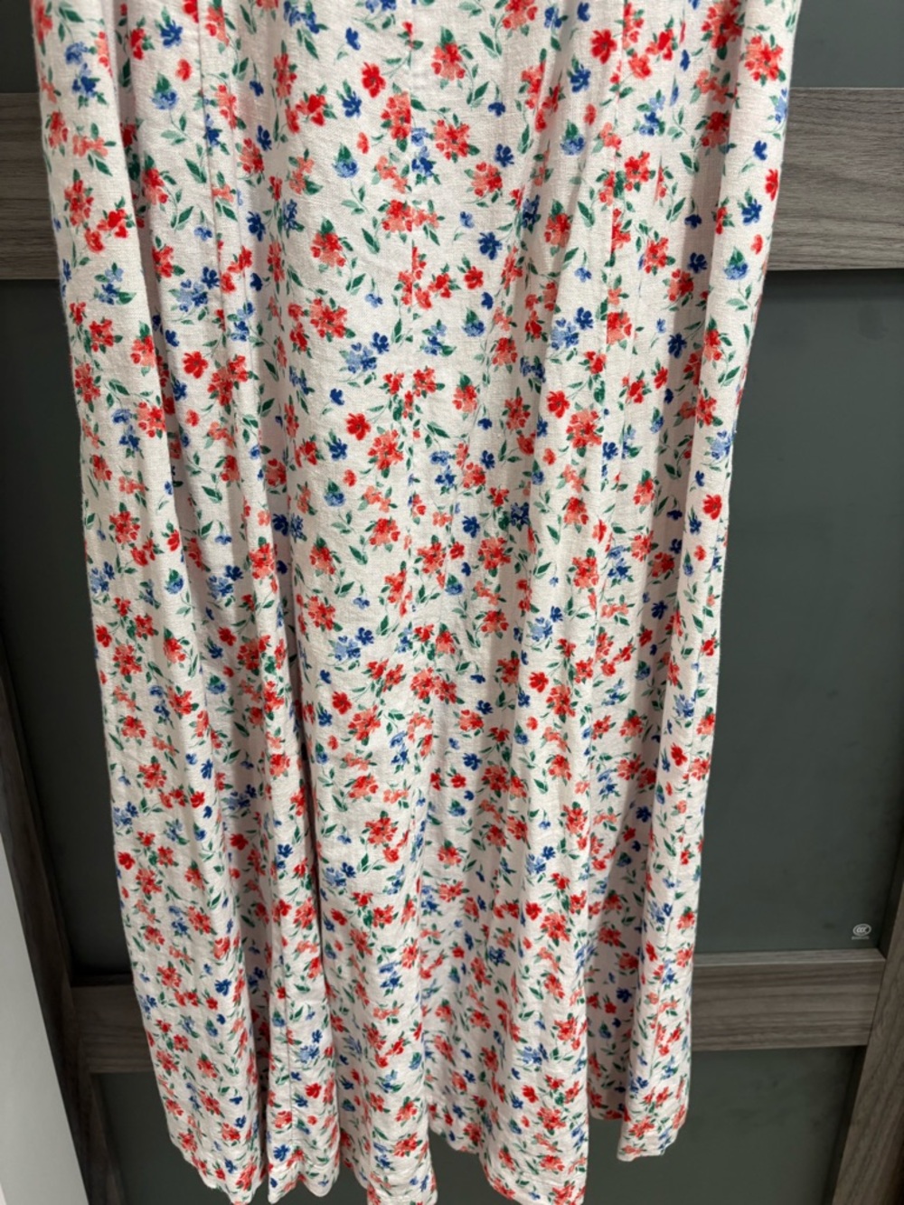 Old Navy Midi Dress with Red & Blue Floral Print - Picture 3 of 12